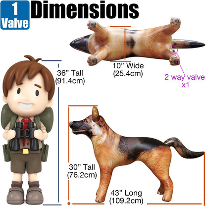 Jet Creations German Shepherd Inflatable – 43" L x 30" H – Halloween & Fall Decorations for Home, Office, Birthday Parties, Police Dog/K9, Animal Toy for Ages 3+, Black & Tan, 1 Pc