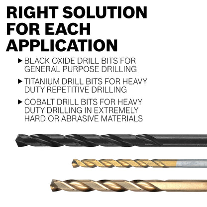 BOSCH CO2159 1-Piece 1/2 in. x 6 in. Cobalt Metal Drill Bit for Drilling Applications in Light-Gauge Metal, High-Carbon Steel, Aluminum and Ally Steel, Cast Iron, Stainless Steel, Titanium