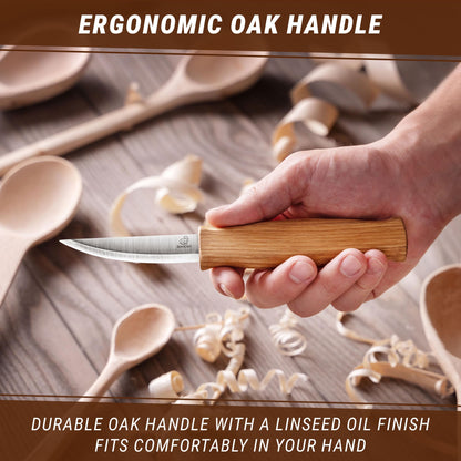 BeaverCraft Wood Carving Knife C4 3.14" Whittling Sloyd Knife for Roughing - Spoon Carving Tools for Beginner to Pro Carver - Whittling Knives for Woodworking