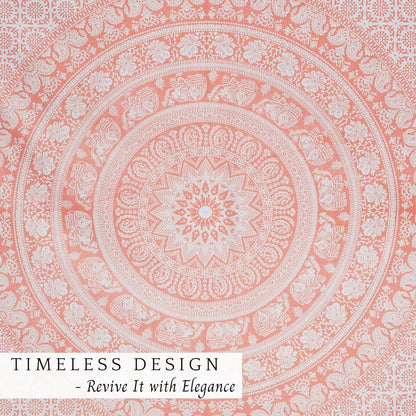 Craft Trade Pink Tapestry Wall Hanging Mandala Trippy Tapestries for Bedroom Aesthetic Hippie Room Decor Indian Cotton Beach Throw Blanket Twin Bedspread Yoga Meditation Mat Rug-213x228CM(84x90Inch)