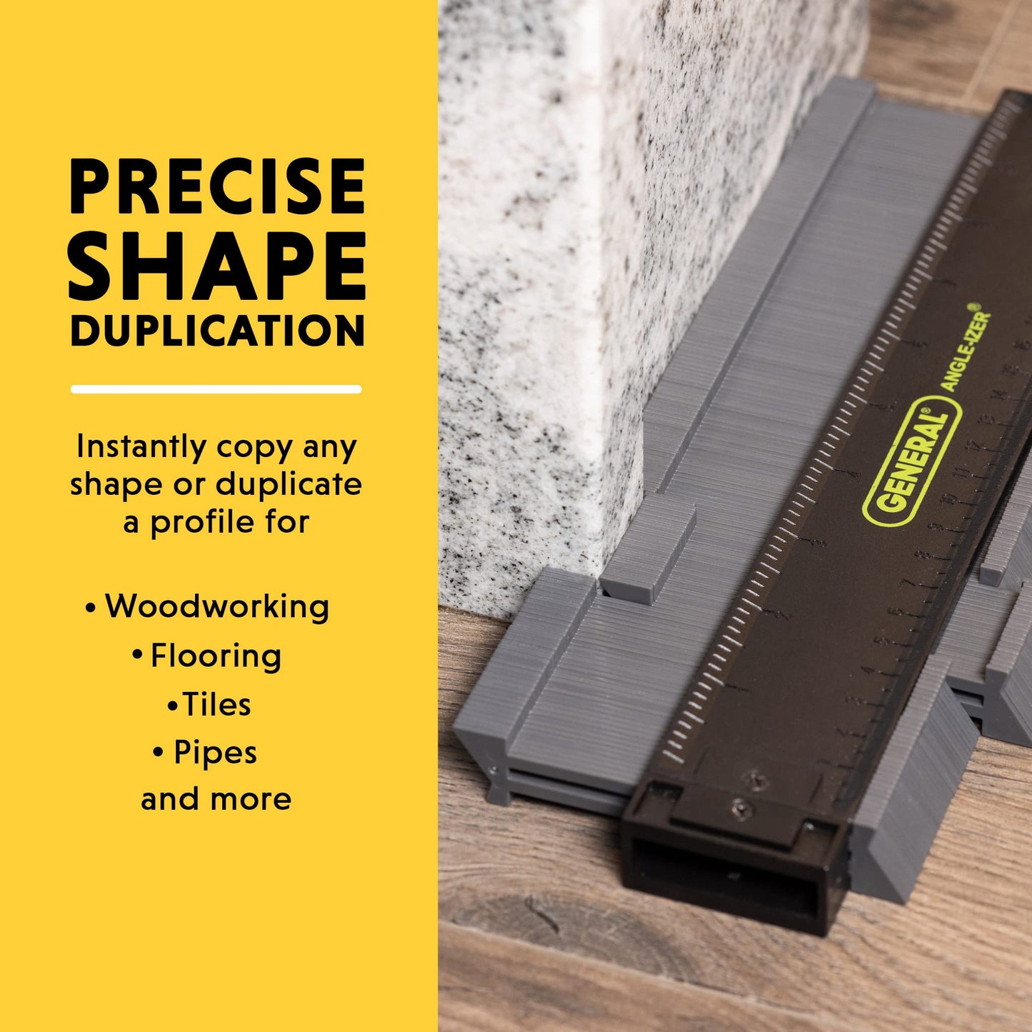 General Tools Contour Gauge 833 - 10" Angle Finder Tool for Home Improvement - Gadgets for Men