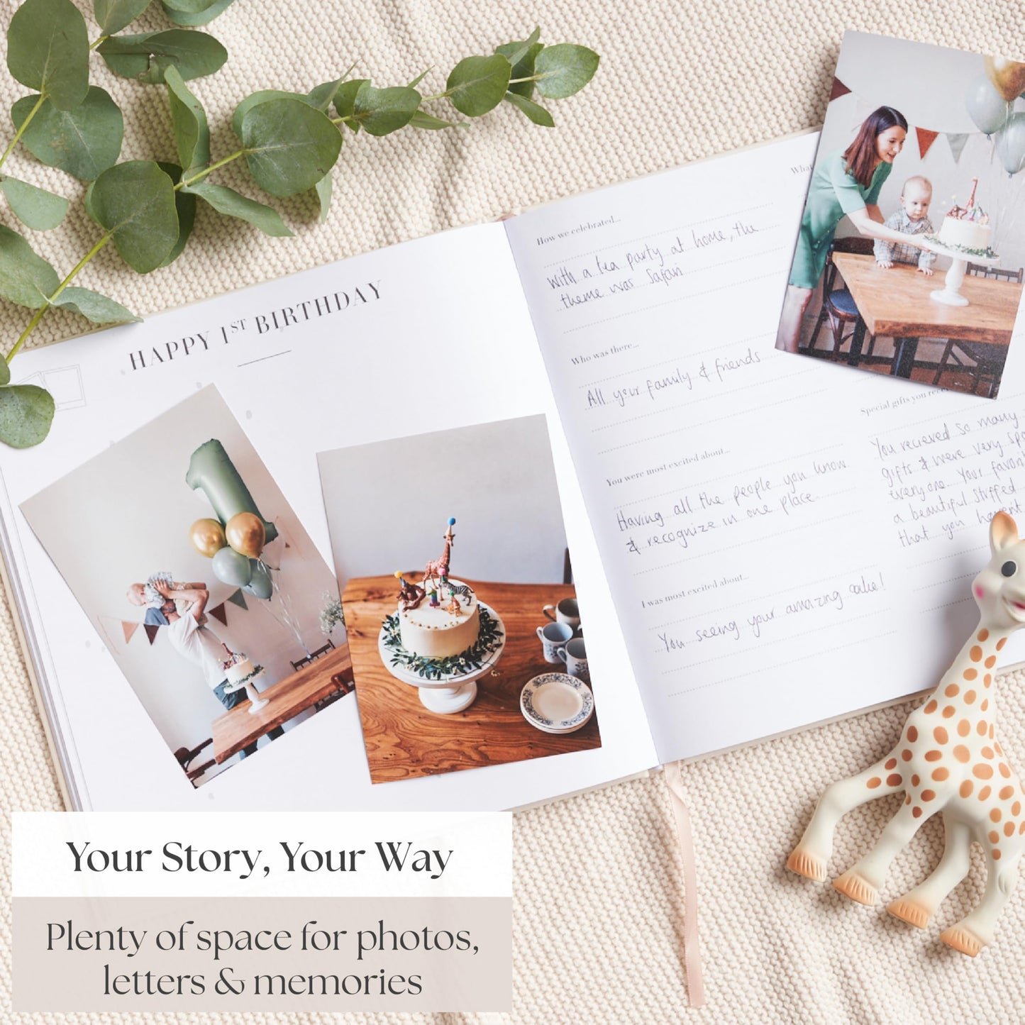 Baby Memory Book - Photo Journal for Boys or Girls | From Birth to Age 5 | New Baby Gift, Milestone Tracker, Scrapbook, Newborn Photo Album