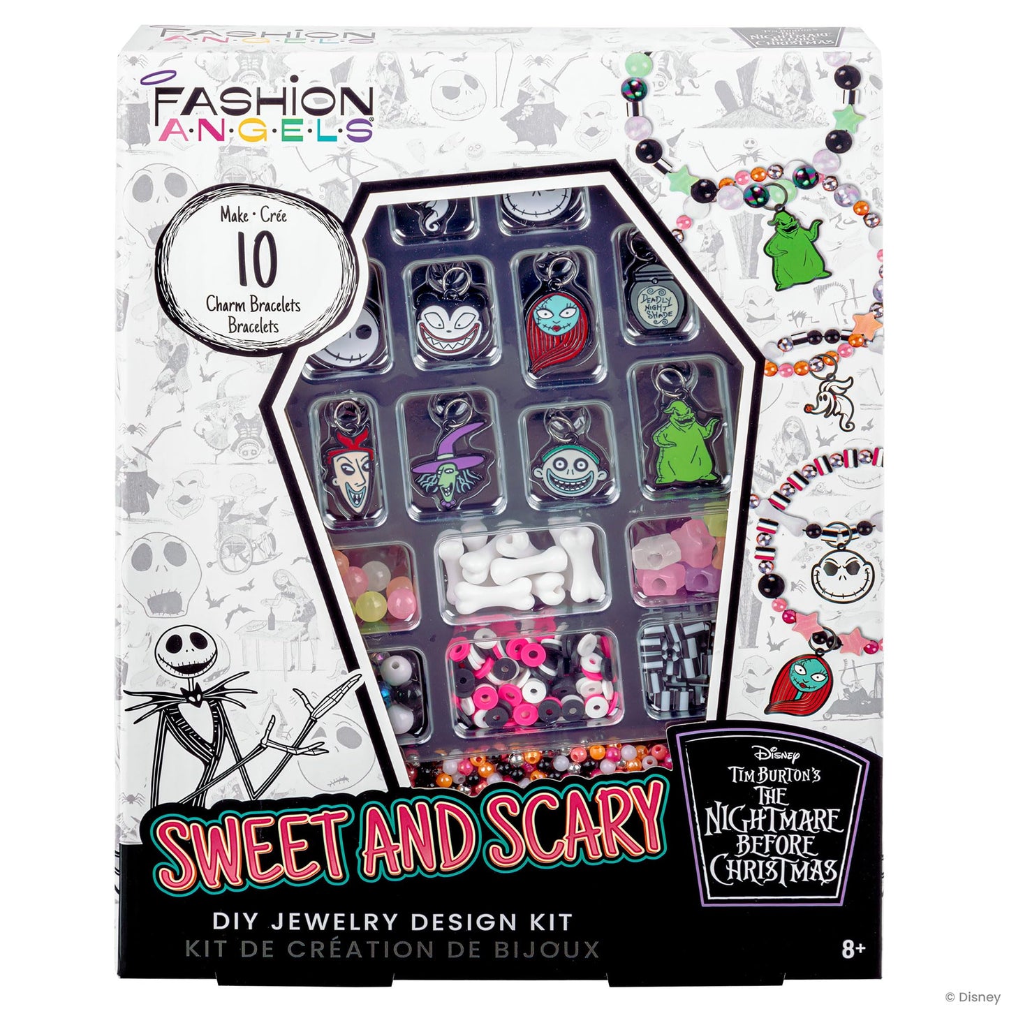 Fashion Angels Disney Tim Burton's The Nightmare Before Christmas Sweet & Scary Jewelry Kit, Includes 800+ Beads, Trendy DIY Jewelry Kit for Tweens & Teens