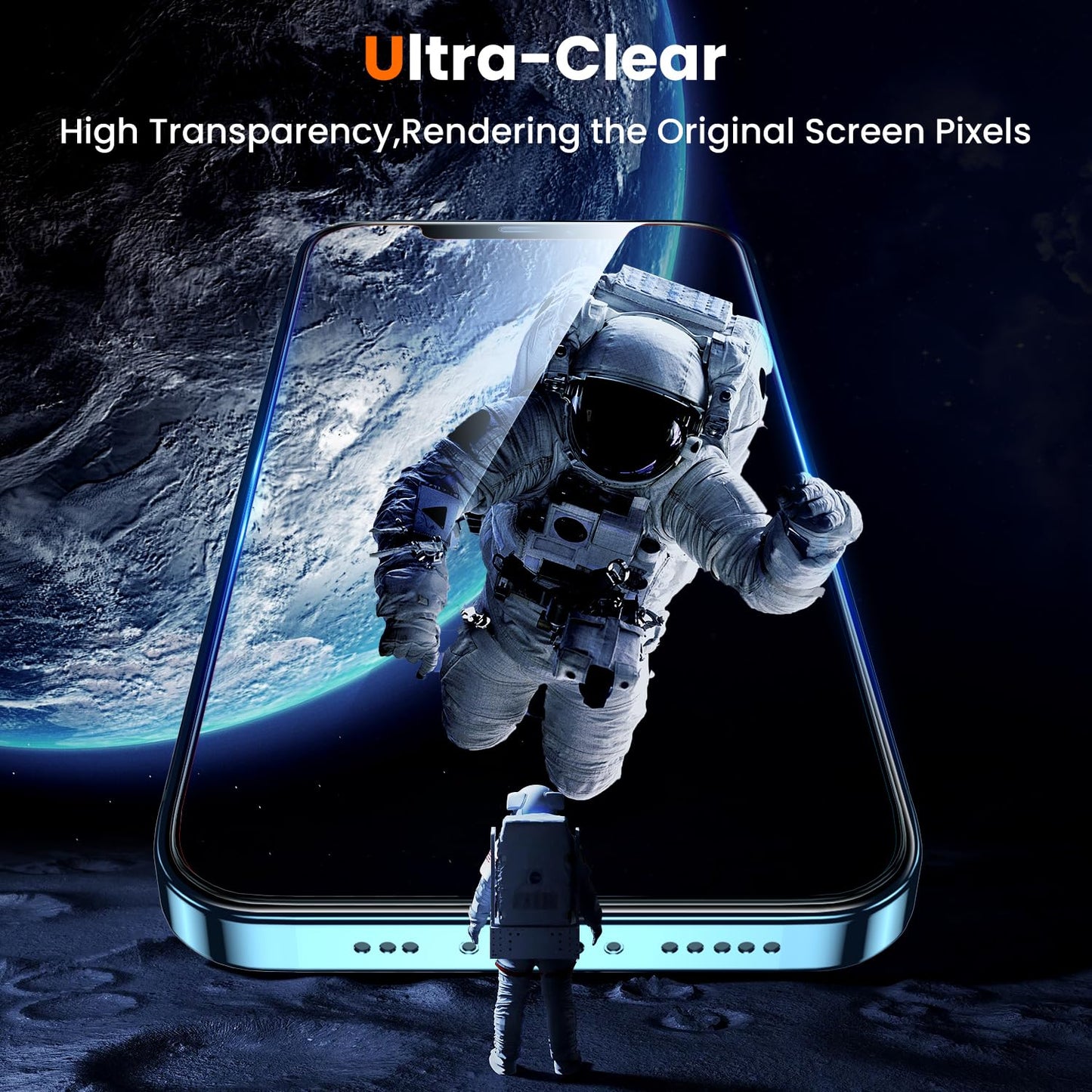 UniqueMe for iPhone 16 Pro Screen Protector - [Military Grade Shatterproof & 9H+ Hardness] Screen Protector 16 Pro Tempered Glass Full Coverage Protection, Easy Installation, 2 Packs