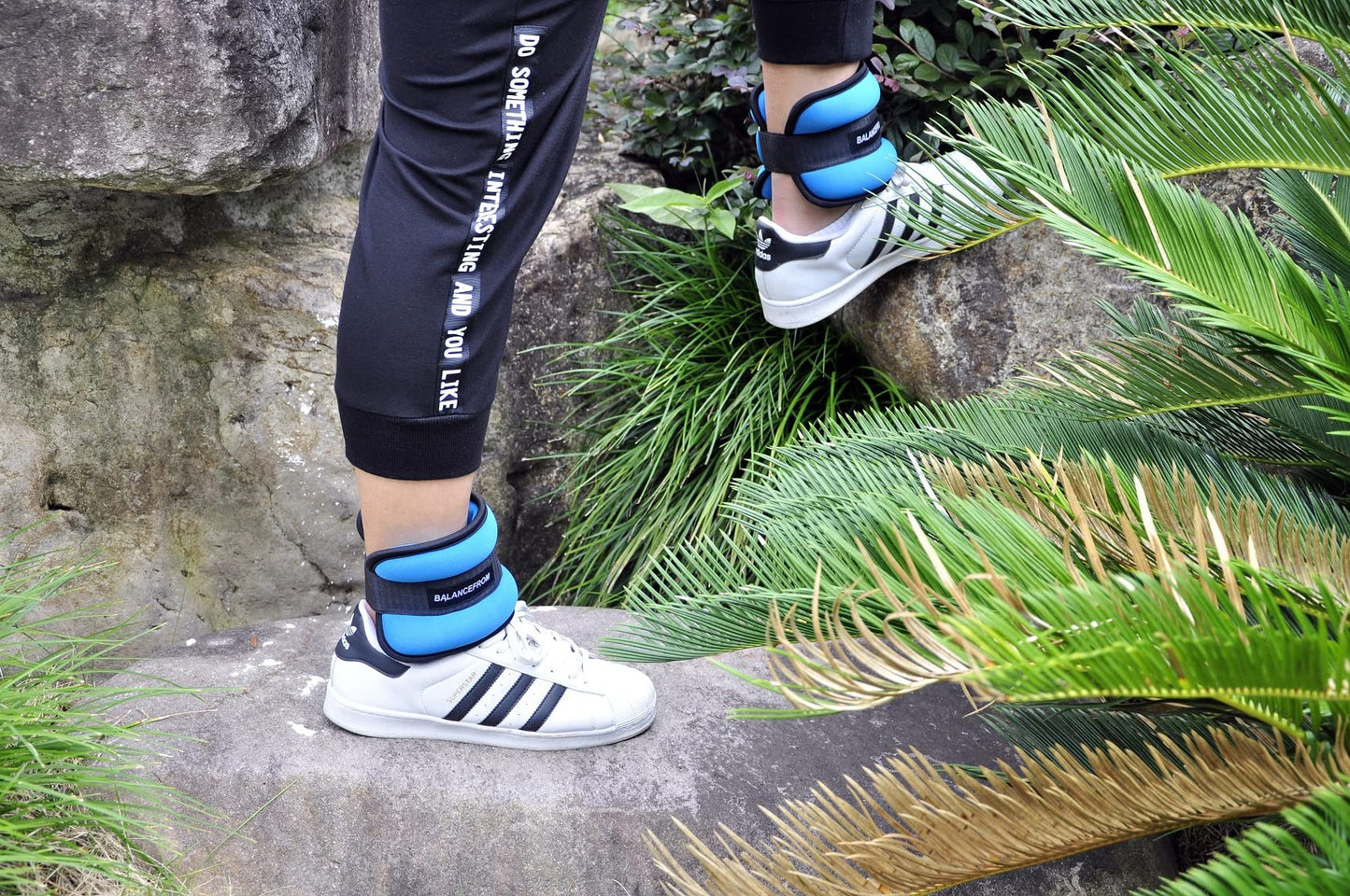 Fitvids Fully Adjustable Ankle Wrist Arm Leg Weights, 2 lbs each (4-lb pair), Blue