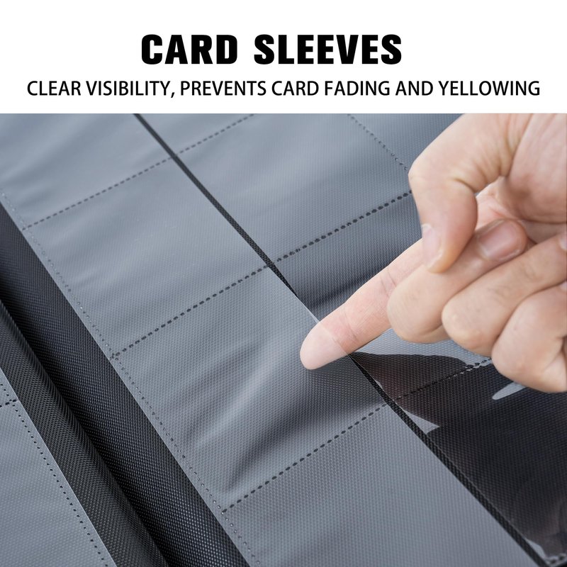 MORABTO Premium 16 Pocket Trading Card Binder,1024 Card Capacity Card Binder Ringless Design with Zipper Side Loading Trading Card Album Folder for MTG, Sports Cards & TCG - Black