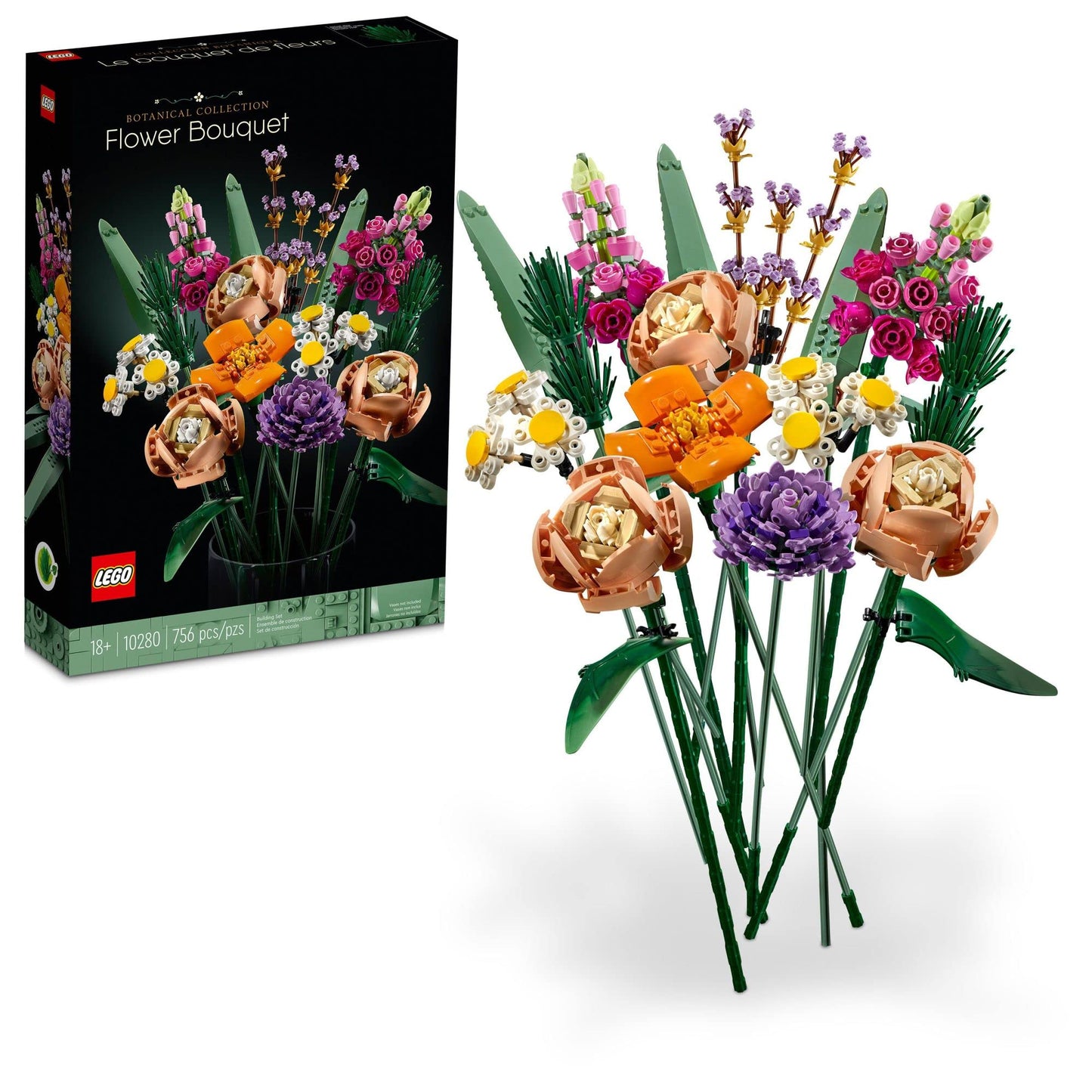 LEGO Botanicals Flower Bouquet Building Set - Artificial Flowers for Decoration for Home and Display, Ages 18+ - for Table, Desk, Office - Gift for Birthdays - 10280
