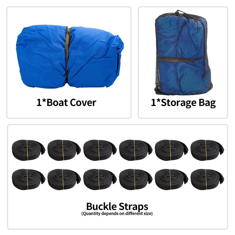 iCOVER Trailerable Boat Cover- 17'-19' 800D Water Proof Heavy Duty, Fits V-Hull, Fish&Ski, Pro-Style, Fishing, Utiltiy, Runabout, Bass Boats, up to 17ft-19ft Long and 96" Wide