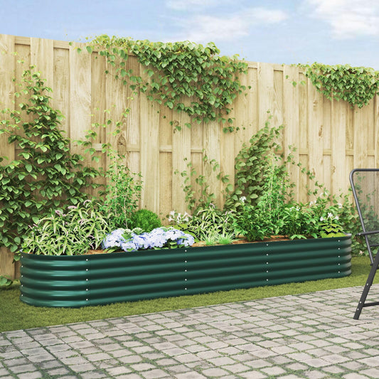 Fregramei Powder-Coated Garden Raised Bed, Metal Planter Box for Vegetables, Flowers, Herbs, Green Galvanized Steel 126 x 31.5 x 17.3 in,-609