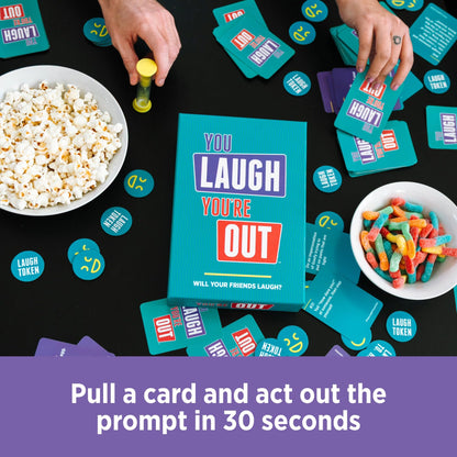 DSS Games You Laugh You're Out [Try Not to Laugh Family Card Game for Adults & Teens | Party Game | 125 Prompt Fun Cards for Family Nights & Parties | Ages 14+]