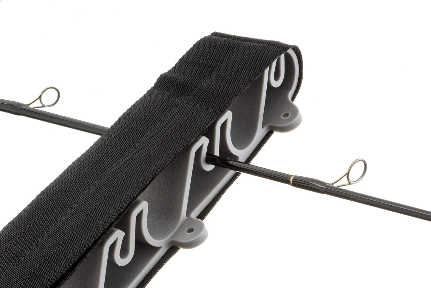 Attwood 12761-7 Vertical Mount Rod Holder, Fishing Rod Storage, Gray Plastic, Holds 4 to 6 Rods