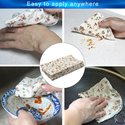 PINOWU Reusable Paper Towels Cotton Cloths (12pcs), Absorbent Kitchen Dishcloths (25x25cm) Washable Paperless Towels Zero Waste Alternative Napkins for Kitchen Household