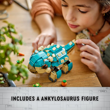 LEGO Jurassic World Baby Bumpy: Ankylosaurus Dinosaur Toy for Camp Cretaceous Fans and 7 Plus Year Old Kids, Creative Adventure Set for Independent Play, Gift for Boys and Girls 76962