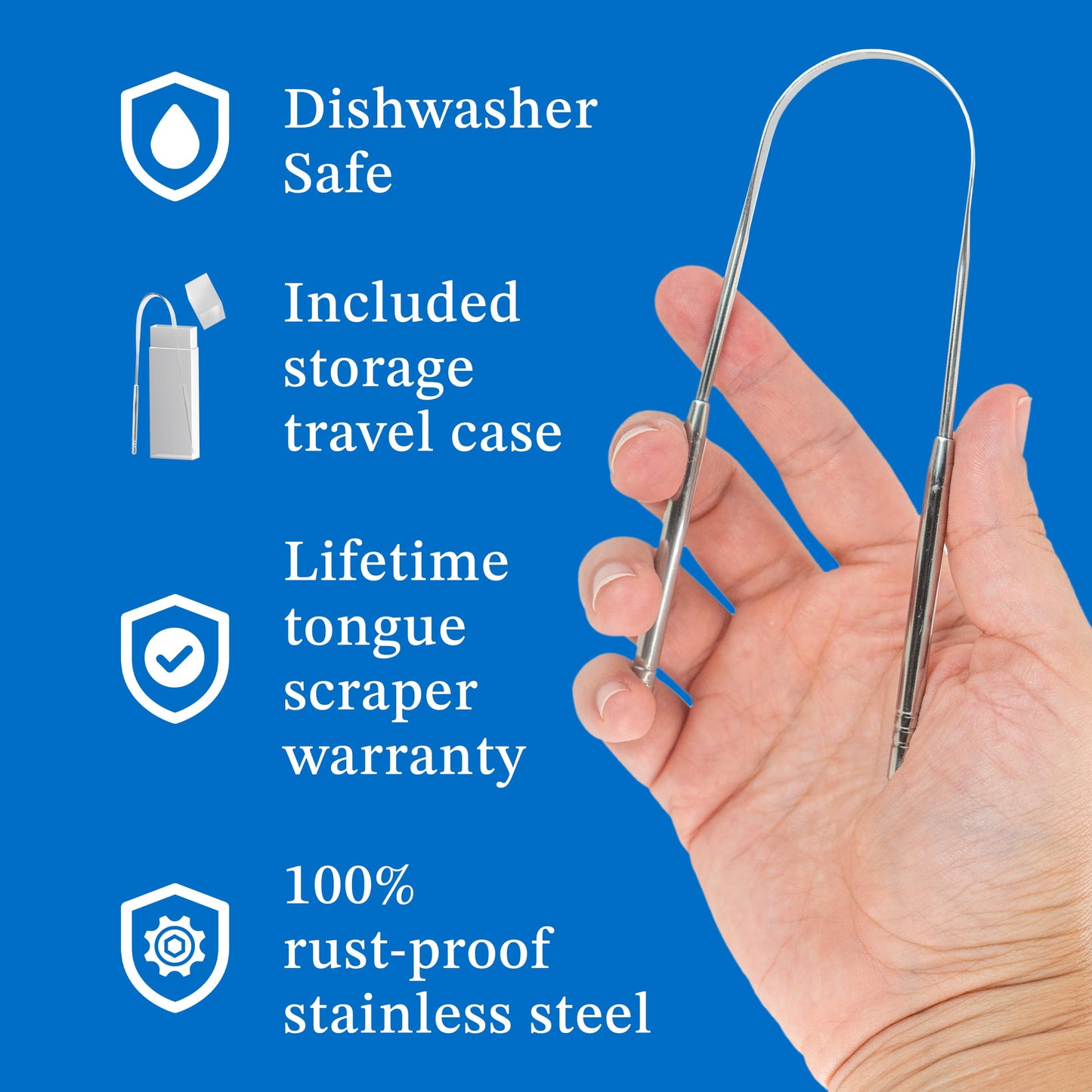Mouthology Tongue Scraper for Adults (2 Pack), Reduce Bad Breath, Metal Tongue Scraper, Tongue Cleaner, Tongue Scraper, Stainless Steel Tongue Scraper, Tongue Cleaner for Adults, Tongue Scrubber