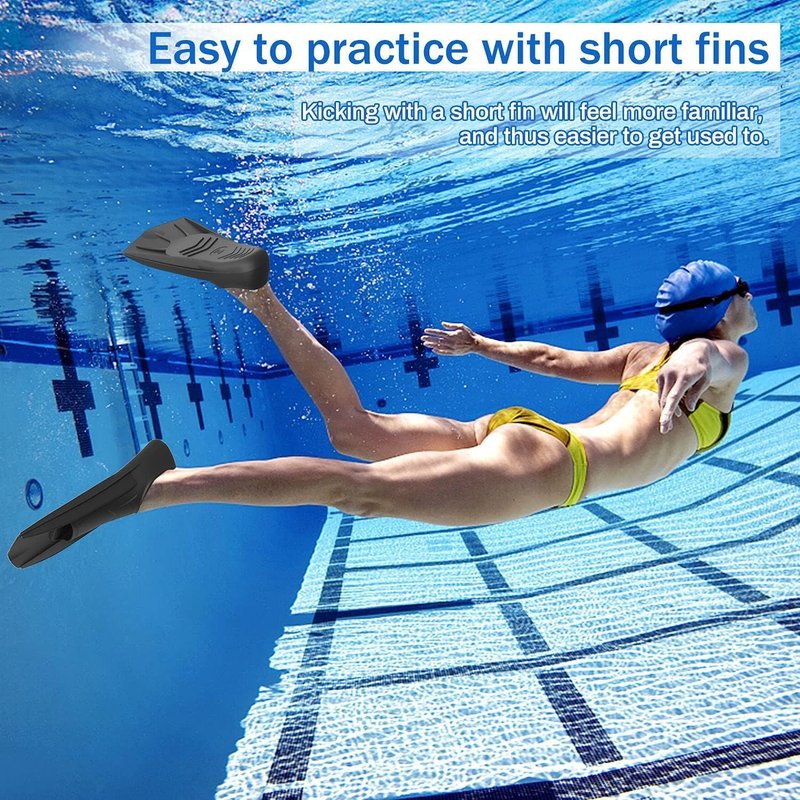 Swim Fins for Kids & Adults - Silicone Training Flippers with Mesh Bag | Travel Size for Lap Swimming