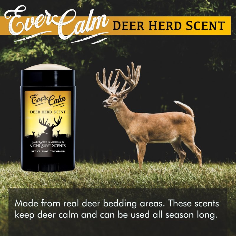 Conquest Scents EverCalm Deer Herd Scent Bottle – Deer Attractant & Calming Scent, All-Season Effectiveness, Versatile Hunting Liquid Bottle, 4.0 oz