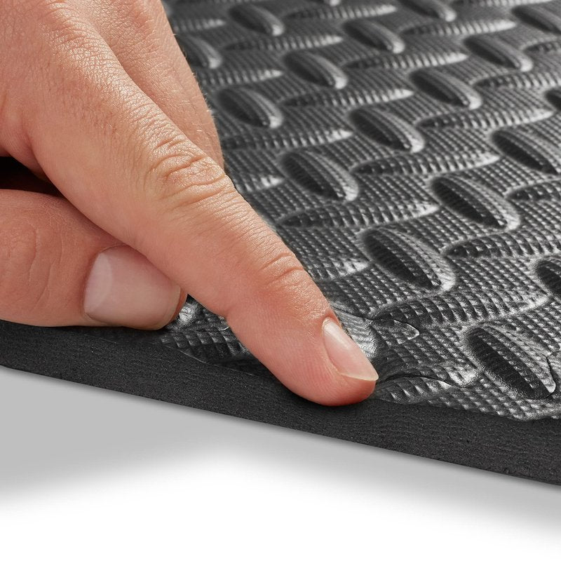 Philosophy Gym Pack of 36 Exercise Flooring Mats - 12 x 12 Inch Foam Rubber Interlocking Puzzle Floor Tiles - Black