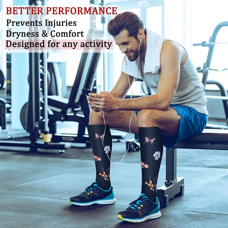 CHARMKING Compression Socks for Women & Men Circulation (8 Pairs) 15-20 mmHg is Best Support for Athletic Running, Cycling (L/XL, Multi 62)