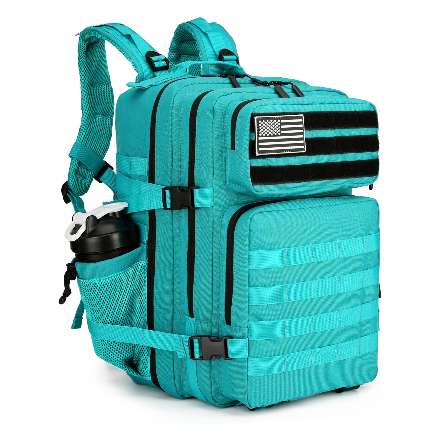 Lovelinks21 45L Tactical Assault Backpack 3 day assault pack with Molle Waterproof backpack Rucksack for Tactical Backpacks (Lake Blue)