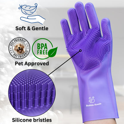 Dog Shampoo Gloves for Bathing – Silicone Dog Washing Gloves with Bristles – Pet Hair Removal Glove for Dogs & Cats – Puppy Essentials – Dog Grooming Supplies & Accessories – Shampoo Brush for Pets