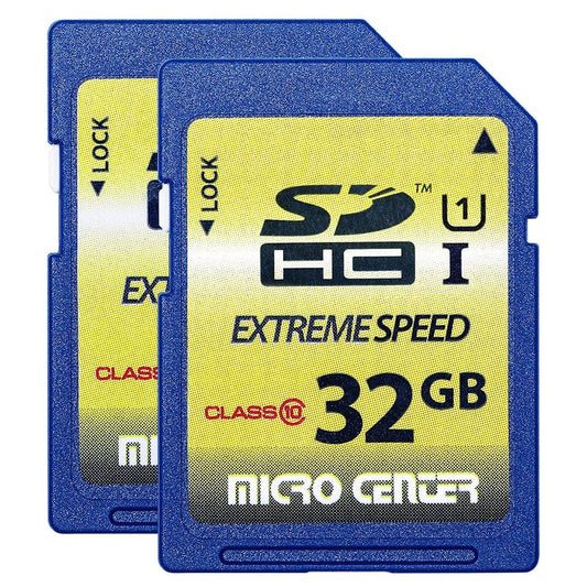 INLAND 32GB Class 10 SDHC Flash Memory Card Standard Full Size SD Card USH-I U1 Trail Camera by Micro Center (2 Pack)