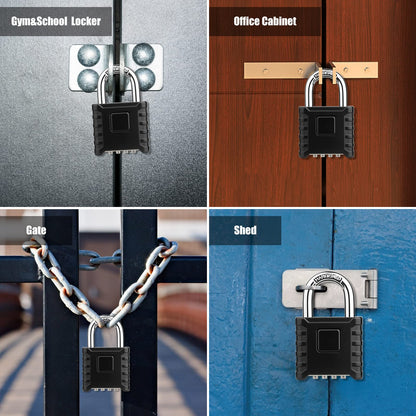 Diyife Heavy Duty Combination Padlocks Outdoor, [Weatherproof] 52mm Large 4 Digit Code Padlock with 8mm Thick 304 Stainless Steel Shackle for Garage, Home, School, Gate, Shed, Fence, Warehouse, Gym