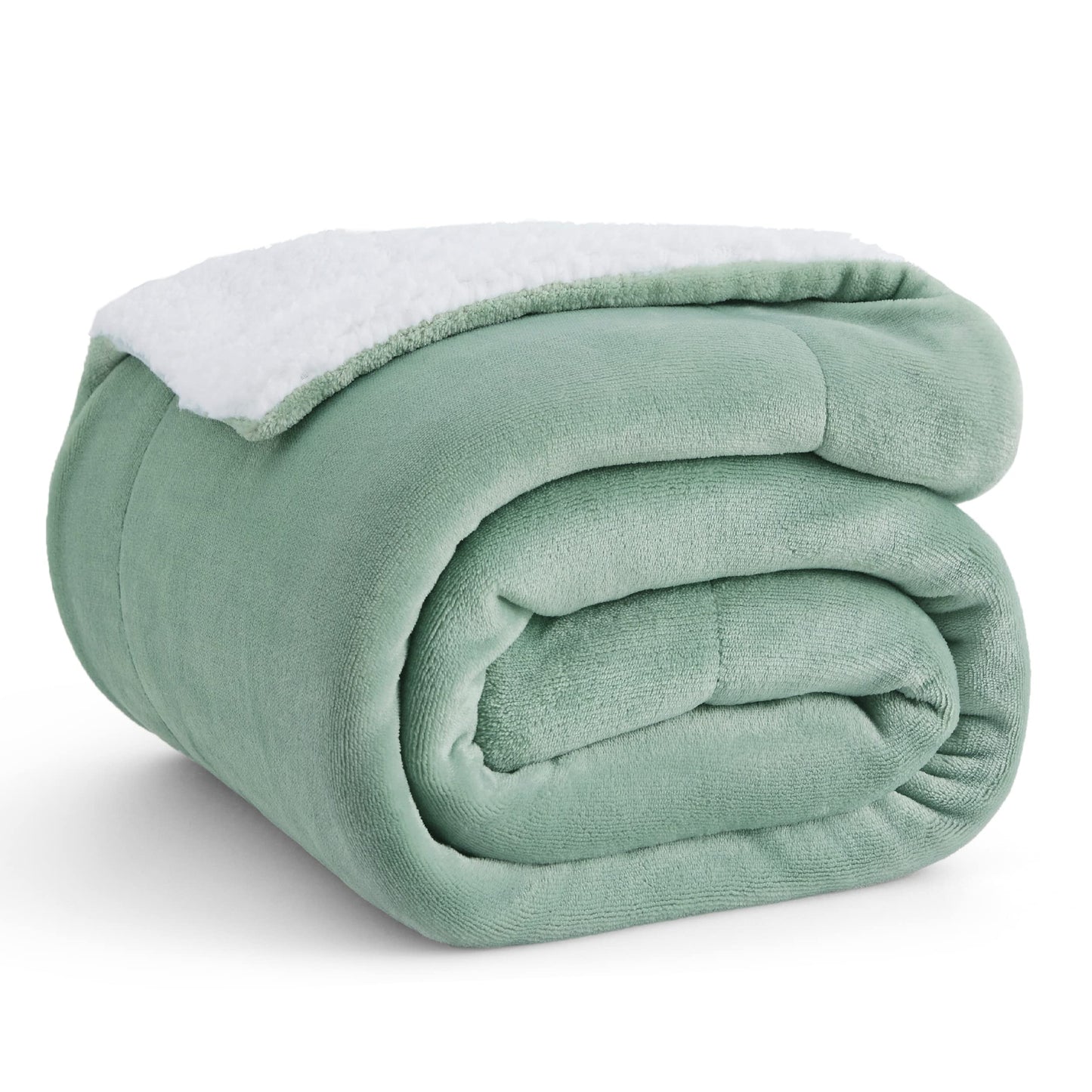 Bedsure GentleSoft Sherpa Fleece Blankets Queen Size for Bed - Thick and Warm, Soft Fuzzy Plush Queen Blanket for Winter, Grey, 90x90 Inches
