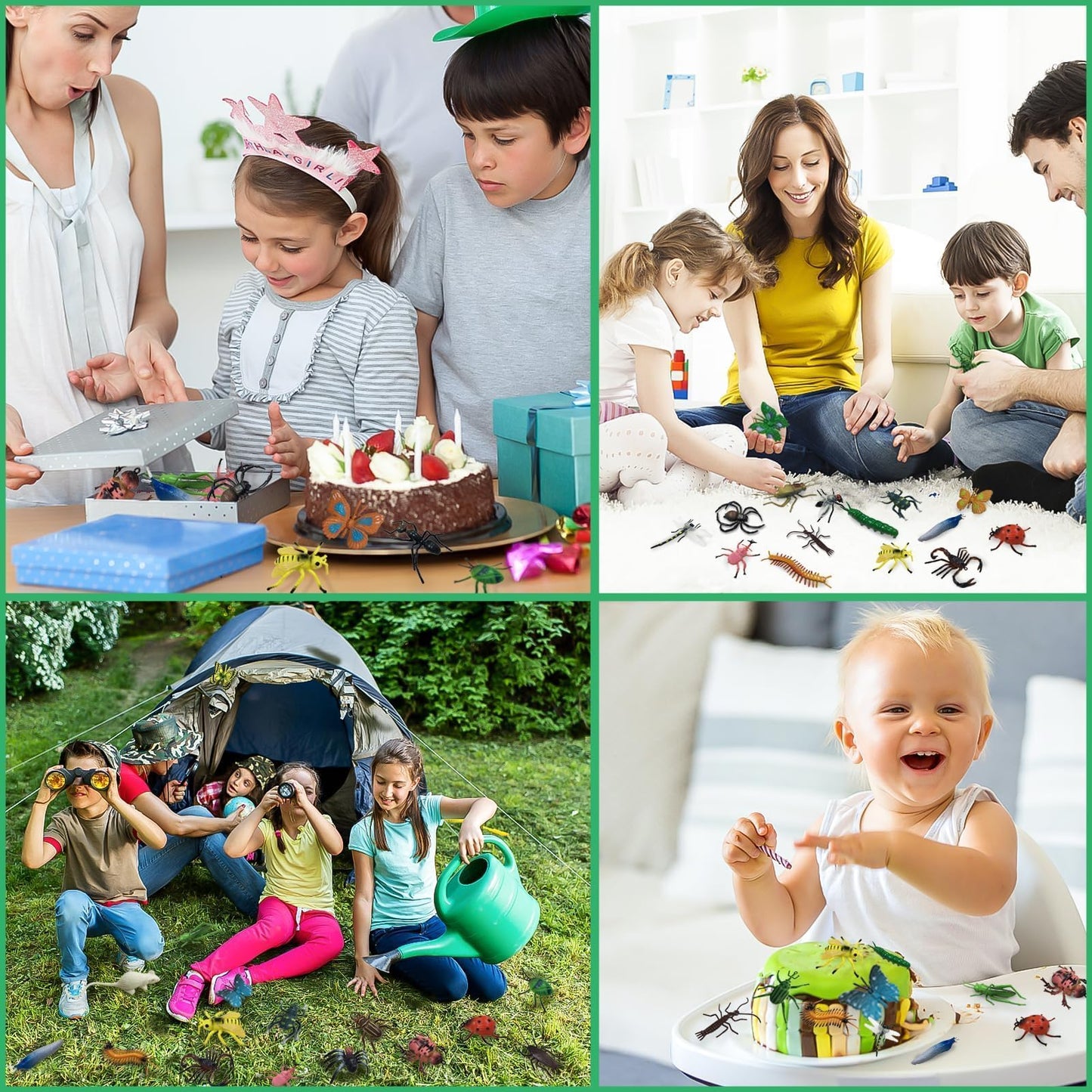 30 Pack Bug Toys Fake Plastic Bugs and Insects for Kids Toddler Halloween Birthday Party Favors Easter Valentines Basket Stuffers Goodie Bag Fillers April Fool's Day Prank Gifts Fake Bugs Toys