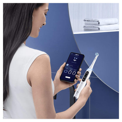 Oral-B iO Series 9 Electric Toothbrush, 7 Cleaning Modes for Dental Care, Magnetic Technology, 3D Tooth Surface Analysis, Colour Display, Charging Travel Case, Gift for Man/Woman, White Alabaster