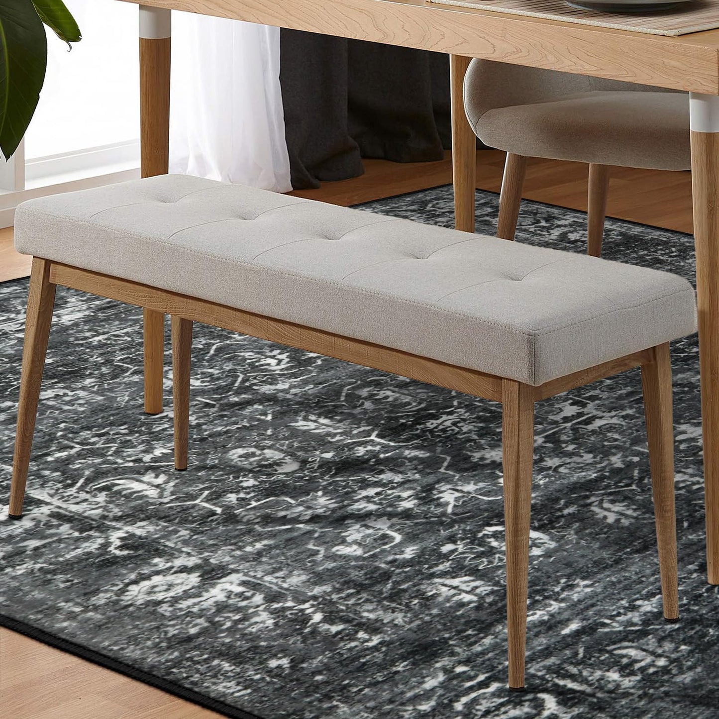 Lahome Margot 5x7 Washable Black Area Rugs for Living Room, Non Slip Bedroom Rug, Stain Resistant Floor Dining Room Carpet for Office Entrance Decor