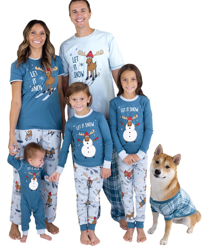 Lazy One Let It Snow Christmas Matching Family Pajamas, Matching Christmas PJs for Family Including Baby & Kids, Teens, Adults and Dog