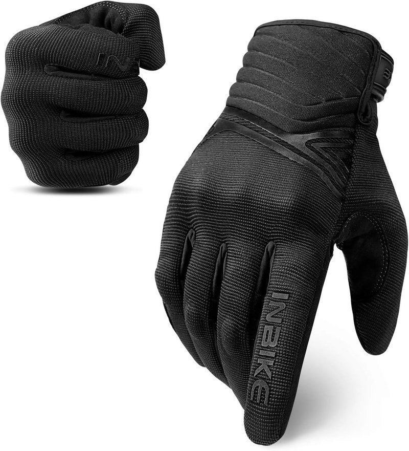 Breathable Mesh Motorcycle Gloves - Touchscreen with TPR Palm Pad & Hard Knuckles