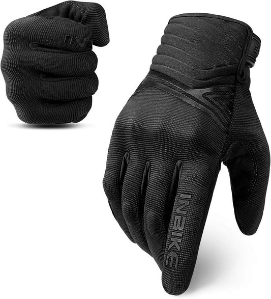 Breathable Mesh Motorcycle Gloves - Touchscreen with TPR Palm Pad & Hard Knuckles