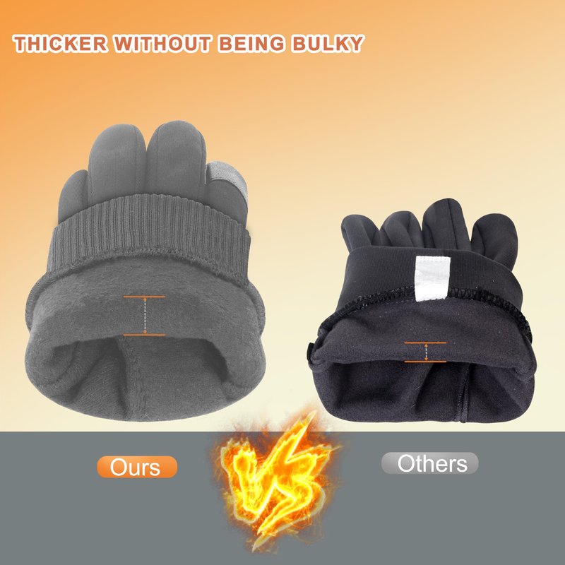 Winter Warm Snow Ski Gloves for Men Women Waterproof Running Cycling for Cold Weather, Thermal Windproof Material and Touch Screen Finger for Driving Snowboarding