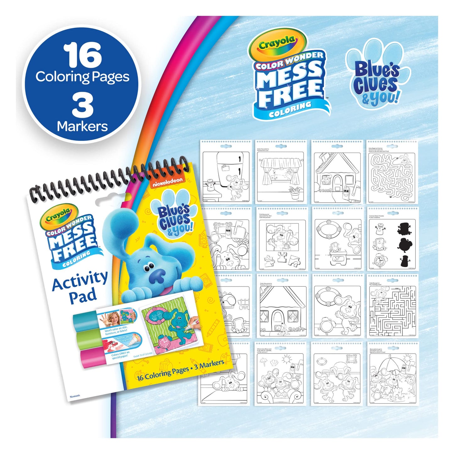 Crayola Nickelodeon Color Wonder Activity Pad Bundle (3 Pack), Toddler Stocking Stuffer, Mess Free Coloring Set for Kids, Holiday & Christmas Gifts for Kids, 3+