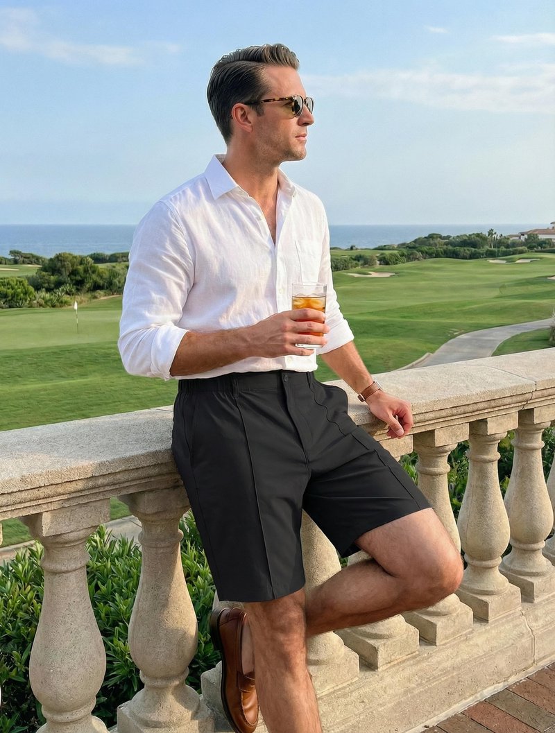 Libin Men's Classic Fit 9" Golf Shorts All Day Comfy Casual Shorts Quick Dry Lightweight Stretch Dress Travel Summer Clothing Work Outdoor Sports with Pockets Black 32