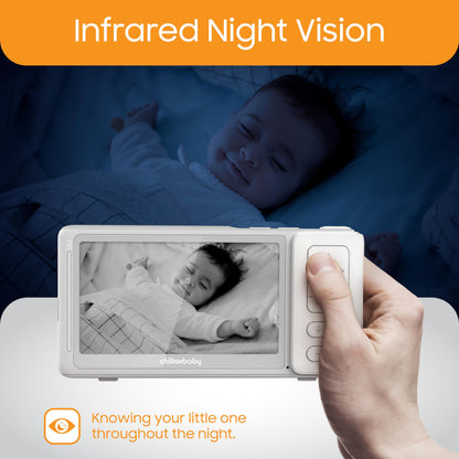 CHILLAX Giraffe Pro Max Baby Monitor – Video Baby Monitor with Full HD 1080p Camera and 5” 720P Video Parent Unit, Privacy Protection Switch, Auto Dimming LED, Gooseneck, 2-Way Audio, Night Vision