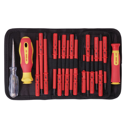 Draper XP1000 18 Piece Precision Screwdriver Set | VDE Dual Insulated Interchangeable Blade | Electrical Tool Driver Set | Hand Tools Set | 05776