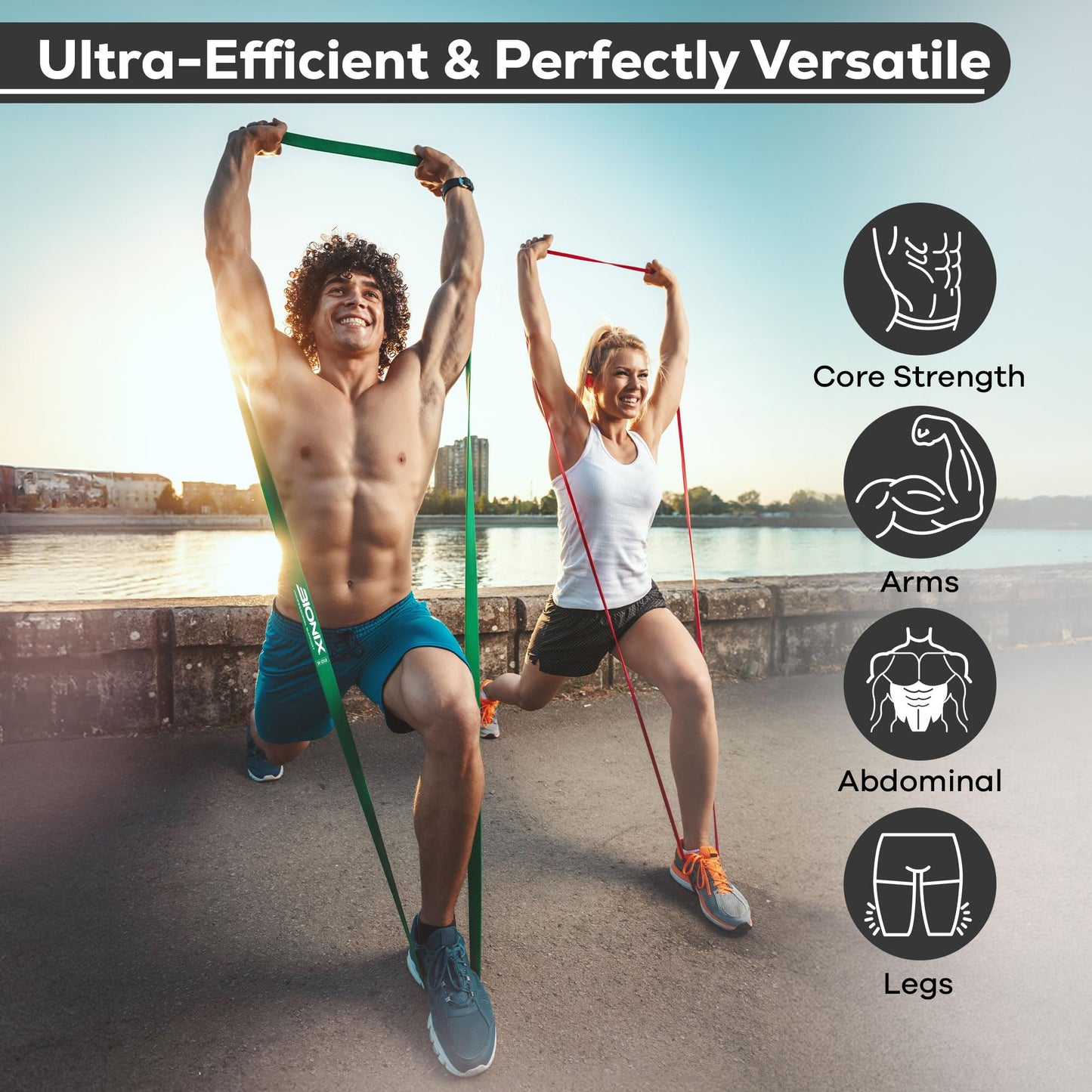 Bionix Resistance Bands - Pull Up Assistance Bands Set for Calisthenics, Muscle Toning, Yoga, Strength Training, Powerlifting Equipment- Stretch Bands for Exercise- Gym Fitness Bands for Men and Women