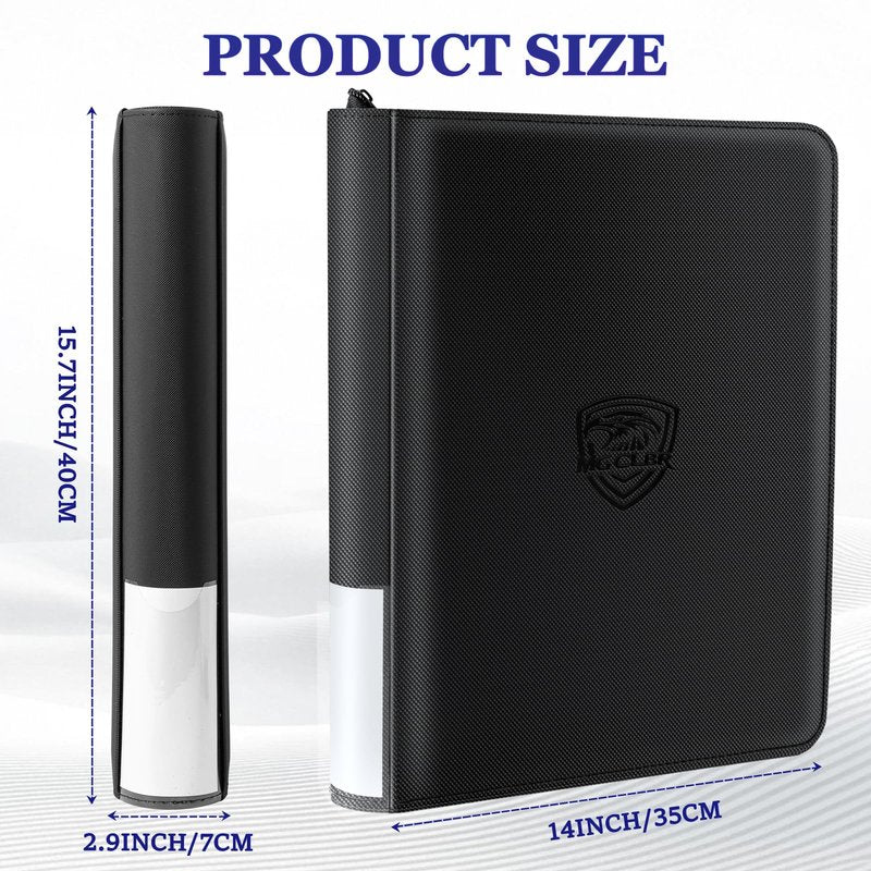 MGCLBR Top Loader Binder – Holds 324 Cards (20 Hard Sleeves Included),9-Pocket Side-Loading Card Binder Ringless Double-Sided – Perfect for Trading/Sports Cards & Tournaments
