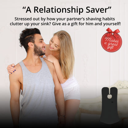 BEARD KING Beard Bib Apron - Shaving Set for Dad - As Seen on Shark Tank - Men's Hair Catcher for Shaving - Grooming Accessories, Black