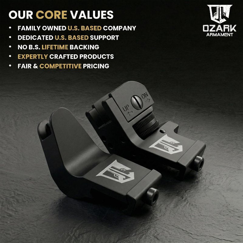 OZARK ARMAMENT 45 Degree Offset Iron Sights - Canted Iron Sights - 45 Degree Sights Works for Right & Left Hand Offset Iron Sights 45 Degree Backup Sights - 45 Degree Offset Sights - Fixed Iron Sights