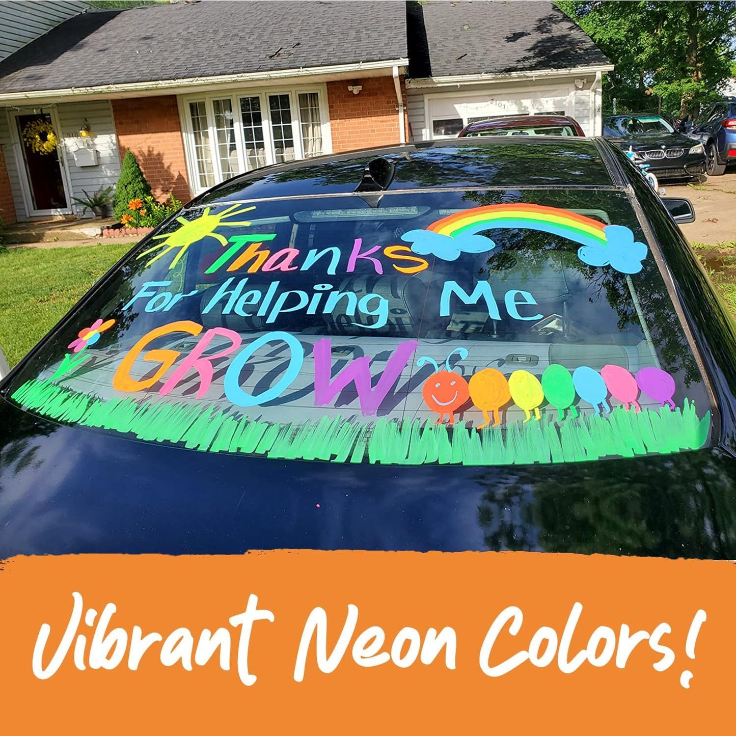Window Pens - 15mm Jumbo - 3 in 1 Nib with 28g Ink - Pack of 8 neon Chalk Markers - Loved by Teachers, Kids, Artists, Businesses - Use on Chalkboard, Blackboard, Glass, Cars