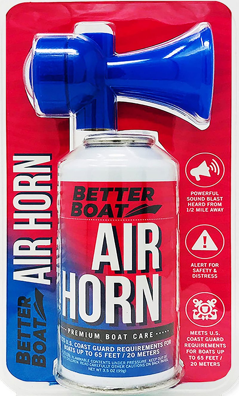 Air Horn 3.5 oz 120 dB, Loud Emergency Signal Horn for Boating Safety Walking Camping, Handheld Fog Horn Heard 1/2 Mile, Made in USA - Better Boat
