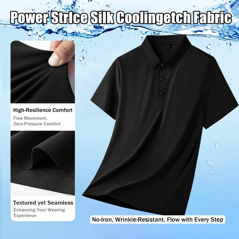 Polo Shirts for Men: Quick Dry Moisture Wicking High Elasticity Convenient Slim Fit Polo Runs Small Black