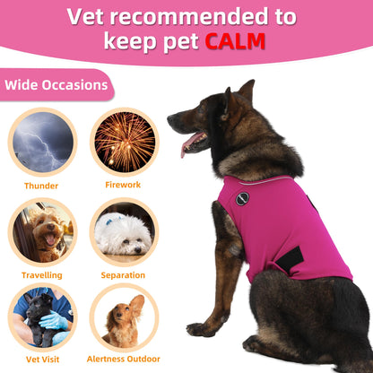 Kodervo Dog Anxiety Jacket, Skin-Friendly Dog Calming Shirt - Dog Coat for Thunder, Fireworks, Vet Visits and Separation - Keep Pet Calm Without Medicine & Training, Army Green, Medium