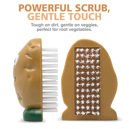 Joie Spud Dude Potato Brush, Vegetable and Fruit Scrubber, Produce Cleaner, Cute Kitchen Gadget, Dishwasher Safe