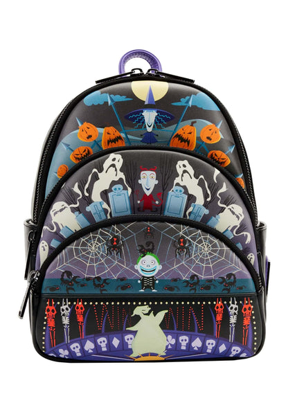 Loungefly The Nightmare Before Christmas Glow Triple Pocket Mini Backpack