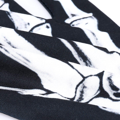 AXBXCX Skeleton Full Finger Wrist Bone Gloves Halloween Long Arm Length Dance Gloves Ghost-XT-03