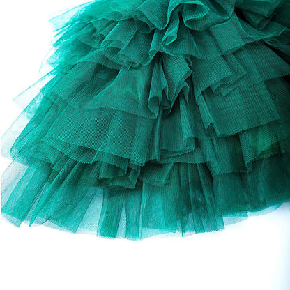 Cilucu Baby Girls Dress Toddler Kids Party Dress Tutu Pageant Lace Dresses Gown for Flower Girl Baby Birthday Long Sleeve Christmas Halloween Dress Mermaid Green 6 Months-12 Months